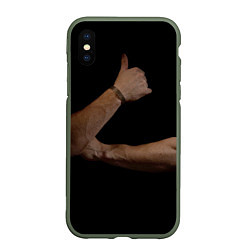 Чехол iPhone XS Max матовый Руки в темноте, цвет: 3D-темно-зеленый