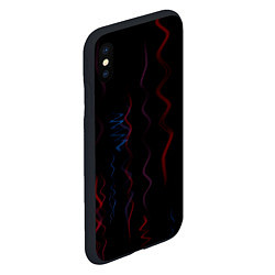 Чехол iPhone XS Max матовый Абстрактные спирали РНК, цвет: 3D-черный — фото 2