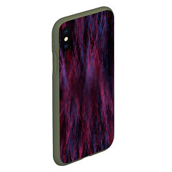 Чехол iPhone XS Max матовый Сине-красный мех, цвет: 3D-темно-зеленый — фото 2