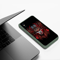 Чехол iPhone XS Max матовый Мистическая девушка, цвет: 3D-темно-зеленый — фото 2