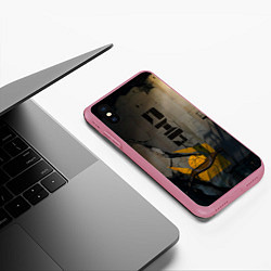 Чехол iPhone XS Max матовый Стена город 17, цвет: 3D-малиновый — фото 2
