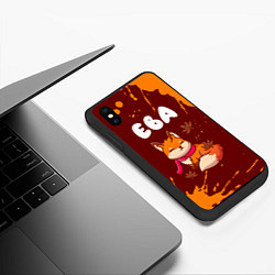 Чехол iPhone XS Max матовый Ева осенняя лисичка, цвет: 3D-черный — фото 2