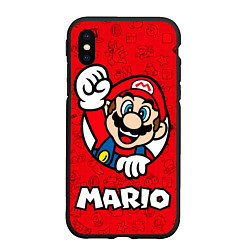 Чехол iPhone XS Max матовый Луиджи и Марио, цвет: 3D-черный