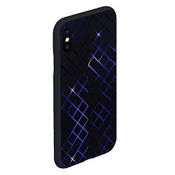 Чехол iPhone XS Max матовый Неоновые ромбы - текстура, цвет: 3D-черный — фото 2