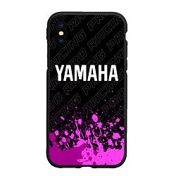 Чехол iPhone XS Max матовый Yamaha pro racing: символ сверху, цвет: 3D-черный