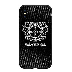 Чехол iPhone XS Max матовый Bayer 04 с потертостями на темном фоне, цвет: 3D-черный