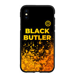 Чехол iPhone XS Max матовый Black Butler - gold gradient: символ сверху, цвет: 3D-черный