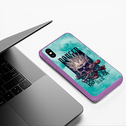 Чехол iPhone XS Max матовый Danger Man, цвет: 3D-фиолетовый — фото 2