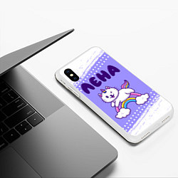 Чехол iPhone XS Max матовый Лена кошка единорожка, цвет: 3D-белый — фото 2