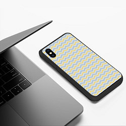 Чехол iPhone XS Max матовый Полосатый зигзаг узор, цвет: 3D-черный — фото 2