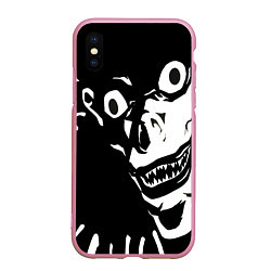 Чехол iPhone XS Max матовый Death Note - Рюк, цвет: 3D-розовый