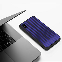 Чехол iPhone XS Max матовый Строгий узор в полоску, который стройнит, цвет: 3D-черный — фото 2