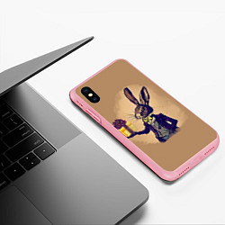 Чехол iPhone XS Max матовый Кролик в костюме с подарком, цвет: 3D-баблгам — фото 2
