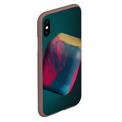 Чехол iPhone XS Max матовый Абстрактный огромный куб, цвет: 3D-коричневый — фото 2