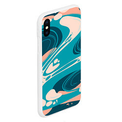 Чехол iPhone XS Max матовый Абстрактные разводы - текстура, цвет: 3D-белый — фото 2