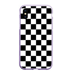 Чехол iPhone XS Max матовый Шахматные клетки - текстура, цвет: 3D-светло-сиреневый