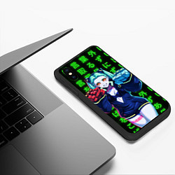 Чехол iPhone XS Max матовый Неоновые иероглифы - Rebecca, цвет: 3D-черный — фото 2