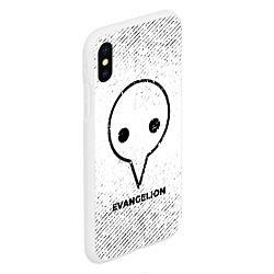 Чехол iPhone XS Max матовый Evangelion с потертостями на светлом фоне, цвет: 3D-белый — фото 2