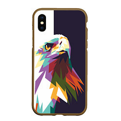 Чехол iPhone XS Max матовый Орел-птица гордая, цвет: 3D-коричневый