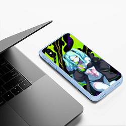 Чехол iPhone XS Max матовый Ребекка - органический зеленый, цвет: 3D-голубой — фото 2