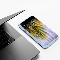 Чехол iPhone XS Max матовый Красочные абстрактные волны и линии, цвет: 3D-голубой — фото 2