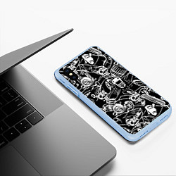 Чехол iPhone XS Max матовый JDM Pattern, цвет: 3D-голубой — фото 2