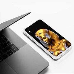 Чехол iPhone XS Max матовый Нейросеть - золотая египетская богиня, цвет: 3D-белый — фото 2