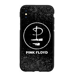 Чехол iPhone XS Max матовый Pink Floyd с потертостями на темном фоне, цвет: 3D-черный
