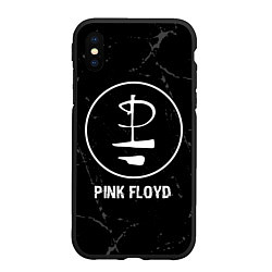 Чехол iPhone XS Max матовый Pink Floyd glitch на темном фоне, цвет: 3D-черный