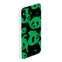 Чехол iPhone XS Max матовый Panda green pattern, цвет: 3D-белый — фото 2