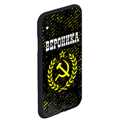 Чехол iPhone XS Max матовый Вероника и желтый символ СССР со звездой, цвет: 3D-черный — фото 2