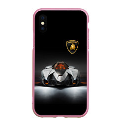 Чехол iPhone XS Max матовый Lamborghini Egoista - Italy, цвет: 3D-розовый