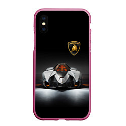 Чехол iPhone XS Max матовый Lamborghini Egoista - Italy, цвет: 3D-малиновый