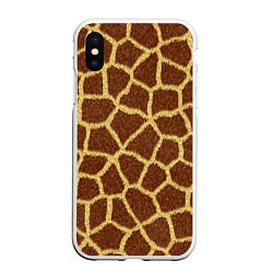 Чехол iPhone XS Max матовый Текстура жирафа, цвет: 3D-белый