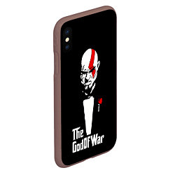 Чехол iPhone XS Max матовый God of war - Кратос отец войны, цвет: 3D-коричневый — фото 2