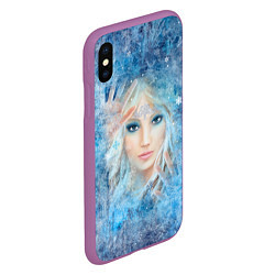 Чехол iPhone XS Max матовый Снежная королева, цвет: 3D-фиолетовый — фото 2