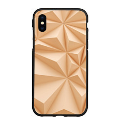 Чехол iPhone XS Max матовый Бежевые полигональные фигуры, цвет: 3D-черный