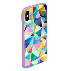 Чехол iPhone XS Max матовый Полигональная текстура, цвет: 3D-сиреневый — фото 2