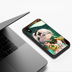 Чехол iPhone XS Max матовый Нахида герой Genshin Impact, цвет: 3D-черный — фото 2