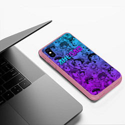 Чехол iPhone XS Max матовый Ахегао девушки градиент, цвет: 3D-малиновый — фото 2