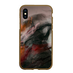 Чехол iPhone XS Max матовый Темнота, тени и краски, цвет: 3D-коричневый