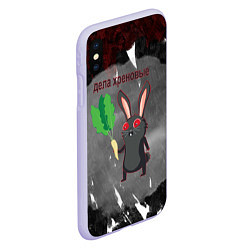 Чехол iPhone XS Max матовый Черный кролик разводит хрен, цвет: 3D-светло-сиреневый — фото 2