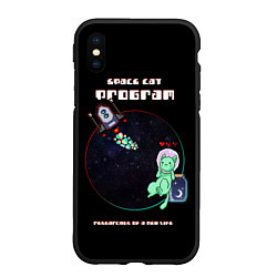 Чехол iPhone XS Max матовый 8bit Космический котик ищет новую жизнь, цвет: 3D-черный