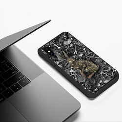 Чехол iPhone XS Max матовый Металлический заяц - стимпанк, цвет: 3D-черный — фото 2
