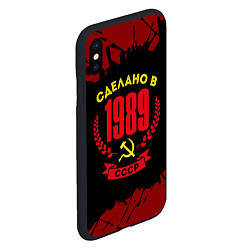 Чехол iPhone XS Max матовый Сделано в 1989 году в СССР и желтый серп и молот, цвет: 3D-черный — фото 2