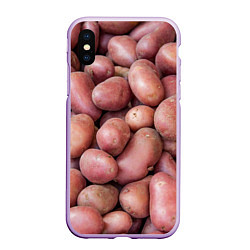 Чехол iPhone XS Max матовый Картофельные клубни, цвет: 3D-сиреневый