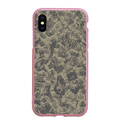 Чехол iPhone XS Max матовый Nirvana style, цвет: 3D-розовый