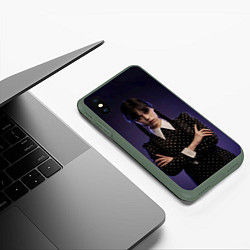Чехол iPhone XS Max матовый Wednesday: Violet Light, цвет: 3D-темно-зеленый — фото 2