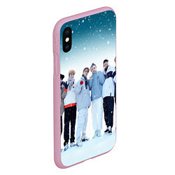 Чехол iPhone XS Max матовый Stray Kids winter, цвет: 3D-розовый — фото 2