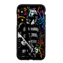 Чехол iPhone XS Max матовый Nirvana teen spirit art, цвет: 3D-черный
